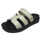 Tamanco Feminino Flatform Couro Fecho Tira Colante Bottero