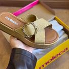 Tamanco Feminino Flatform Napa Natural Moleca 5553.101 Nude