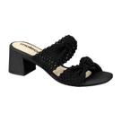 Tamanco Feminino Moleca Salto Grosso Baixo Tiras Detalhe Nós