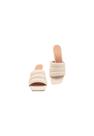 Tamanco feminino mule salto taça fino off white confortável