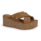 Tamanco Feminino Plataforma Anabela Rolha com Apliques Confortável Via Angel 10304