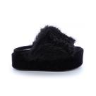 Tamanco Feminino Plataforma de Pelos Claire Preto