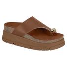 Tamanco Feminino Plataforma Tratorado Detalhe Dourado Moleca 5513.109 - Avelã - 37