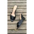 Tamanco feminino salto anabela organico plataforma texura croco preto