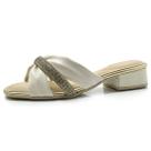 Tamanco Feminino Salto Baixo Bloco Strass Social Comfortflex