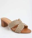 Tamanco Feminino Salto Grosso Strass Vizzano-11176
