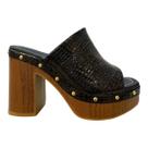 Tamanco Feminino Vizzano Casual Plataforma Salto Alto Bloco Croco 6541.205 Preto
