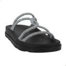 Tamanco Feminino Zaxy Bright Prata Claro e Preto