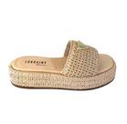 Tamanco Flatform Confortável Chinelo Sandália Palha