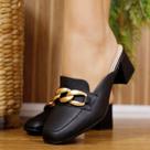 Tamanco Modare Feminino Mule Salto Bloco Corrente 7373.121 Cor:PretoTamanho:35