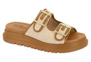 Tamanco Modare Flat Tira Com Fivela Calce Facil Tratorada Natural/Camel