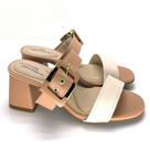 Tamanco modare salto bloco baixo fivela ajustavel nude 7172.124