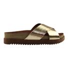 Tamanco Papete Fem Moleca Cruzado Dourado/Camel 5500.215