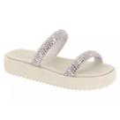 Tamanco Papete Feminina Moleca Plataforma Duas Tiras Brilhantes Shine ORIGINAL