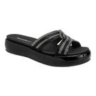 Tamanco Piccadilly Sol Strass - Feminino - Preto-fume - 39