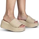 Tamanco Plataforma Feminino Corda Bege Salto 6,5 Cor:BegeTamanho:37