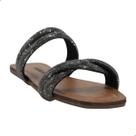Tamanco Rasteira Feminino Melshoes Cinza Onix Com Strass Tamanco Rasteira Feminino Melshoes Cinza Onix Com Strass