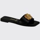 Tamanco Rasteira Slide Feminina Cabedal Ouro Vizzano 6553.100.29918