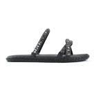 Tamanco Rasteiro Moleca Tiras Strass Feminino Preto Grafite 347039 -