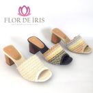 Tamanco salto grosso renda flor de iris Tamanco salto grosso renda flor de iris