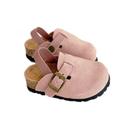 Tamancos de couro para crianças com fivela ajustável unissex rosa Toddler 5