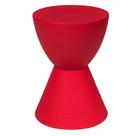 Tambor de ampulheta vermelho LeisureMod de mesa lateral com armazenamento Tambor de ampulheta vermelho LeisureMod de mesa lateral com armazenamento