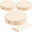 Tambor de mão Foraineam, pacote com 3, moldura de madeira de 20 cm com cabeça de tambor de pele de cabra Tambor de mão Foraineam, pacote com 3, moldura de madeira de 20 cm com cabeça de tambor de pele de cabra
