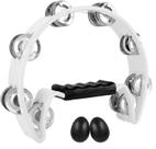 Tambourine EASTROCK Metal Jingles portáteis para crianças brancas