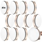 Tambourine Lukmaa Wedding, 12 peças de madeira, metal, 20 cm, branco