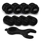 Tampa Bico Valvula Antifurto Pneu Capa Preto Emblema Ford Preto Tampa Bico Valvula Antifurto Pneu Capa Preto Emblema Ford Preto