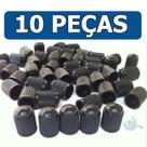 Tampa Bico Válvula Pneu Preto Carro Moto Plástico 10 Pçs