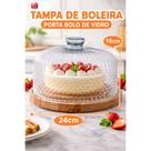Tampa Cúpula De Vidro 24cm Para Boleira Porta Bolo Bico de Jaca