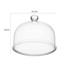 Tampa Cúpula De Vidro Para Porta Bolo Boleira 28cm Lirio Pluma Vitazza