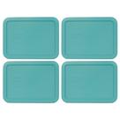Tampa de armazenamento de alimentos Pyrex 7210-PC 3 xícaras de plástico turquesa x4