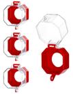 Tampa de botão de parada de emergência QWORK Plastic, pacote com 4