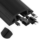 Tampa de cabo de piso MYFAMIREA 3 canais 3m PVC preta