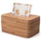 Tampa de caixa de lenços Rattan YANGQIHOME Natural 26 x 16 x 13 cm