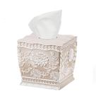 Tampa de caixa de lenços Zahari Home Resin Modern Square Rose Vine