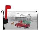 Tampa de caixa postal Dacawin Red Truck Snowy Xmas 53x46 cm