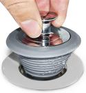 Tampa de drenagem de banheira VIPMORE Universal Silicone Cromada