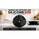 Tampa de Fritura em Silicone 22 centimetros Anti Respingo Facil de Lavar