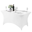 Tampa de mesa Hezuzo Spandex para mesa de 4 pés, branca universal