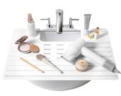 Tampa de pia de banheiro e tapete de maquiagem de silicone Maplefield White