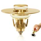 Tampa de pia de banheiro QYHNYJF Gold Matte Brushed