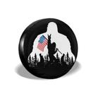 Tampa de pneu de reposição cozipink Bigfoot American Flag Camping 14 polegadas