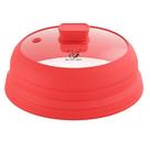 Tampa de proteção contra respingos de micro-ondas Tampa de proteção contra respingos de vidro 27,4 cm vermelha