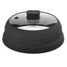 Tampa de proteção contra respingos de micro-ondas, tampa de proteção contra respingos de vidro, 30 cm, preta