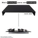 Tampa de proteção para Fogão Mesa de vidro e inox de 4 bocas com dimensões de até 66cm x56cm em MDF Preto
