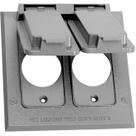 Tampa de receptáculo Sigma Electric 2 Gang 12x12 cm cinza