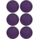 Tampa de recipiente MRX Solutions 5" roxa para Pyrex 7200-PC, pacote com 6